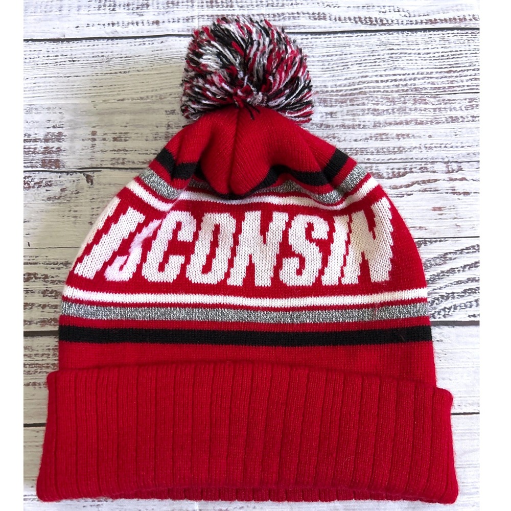 Wisconsin Badgers Captivating Headgear Knit Beanie Winter Hat Red NCAA Pom
